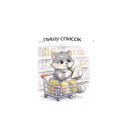 Кот Со Списком.jpg — Картинки для брелков / Разное, 2072×2072, обои скачать бесплатно