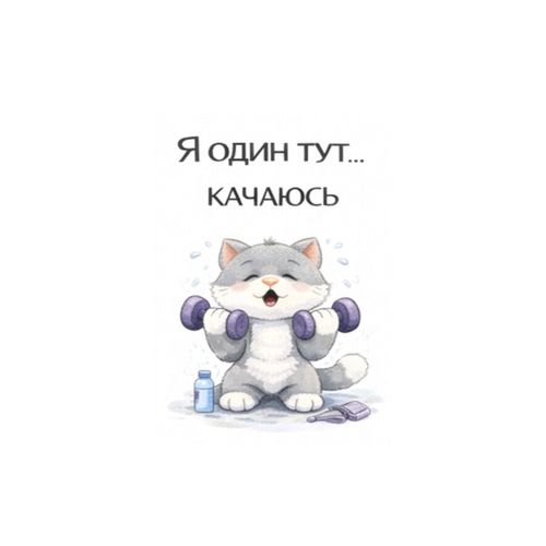 Кот Со Штангой.jpg — Картинки для брелков / Разное, 2072×2072, обои скачать бесплатно