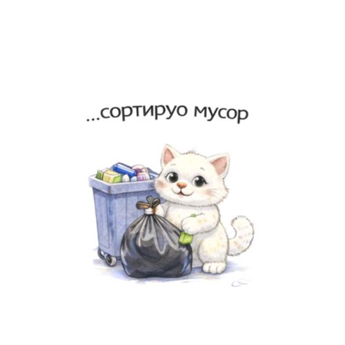 Кот Сортирует Мусор.jpg — Картинки для брелков / Разное, 2072×2072, обои скачать бесплатно