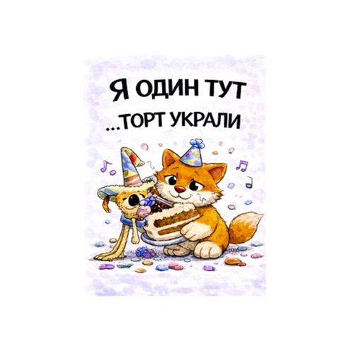 Кот Торт Украли.jpg — Картинки для брелков / Разное, 2072×2072, обои скачать бесплатно