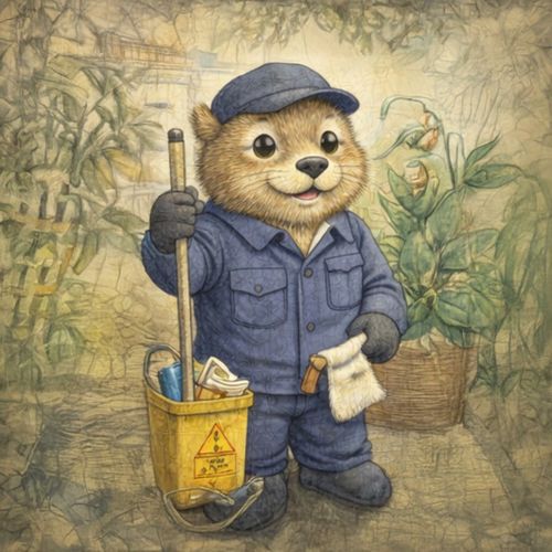 Кот Уборщик.jpg — Картинки для брелков / Разное, 2072×2072, обои скачать бесплатно