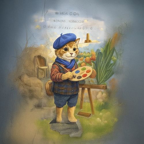 Кот Художник 2.jpg — Картинки для брелков / Разное, 2072×2072, обои скачать бесплатно