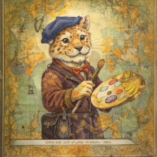 Кот Художник.jpg — Картинки для брелков / Разное, 2072×2072, обои скачать бесплатно