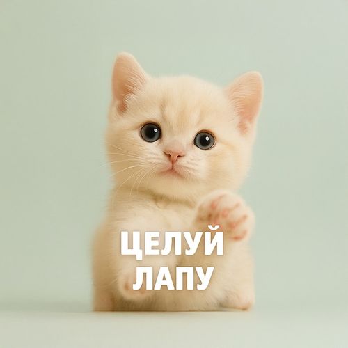 Кот Целуй Лапу.jpg — Картинки для брелков / Разное, 2072×2072, обои скачать бесплатно