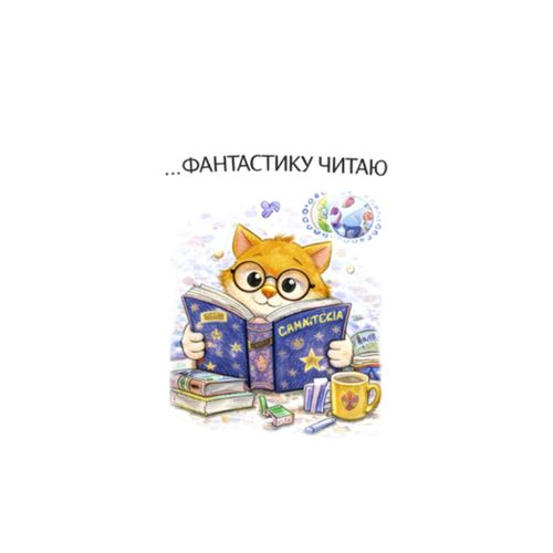 Кот Читает Фантастику.jpg — Картинки для брелков / Разное, 2072×2072, обои скачать бесплатно