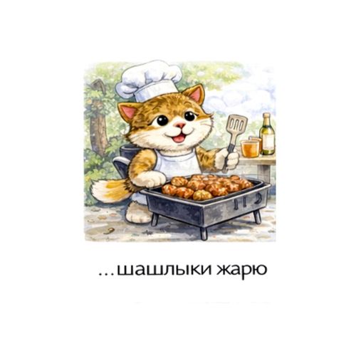 Кот Шашлыки.jpg — Картинки для брелков / Разное, 2072×2072, обои скачать бесплатно