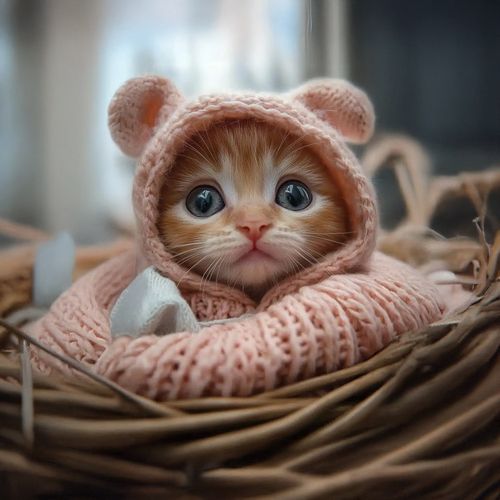 Котенок В Корзинке 2.jpg — Картинки для брелков / Разное, 2072×2072, обои скачать бесплатно
