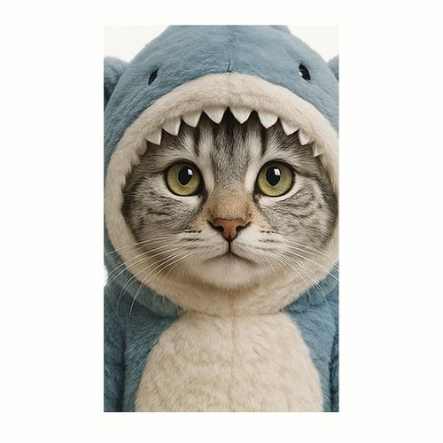 Котенок В Костюме Акулы 2.jpg — Картинки для брелков / Разное, 2072×2072, обои скачать бесплатно